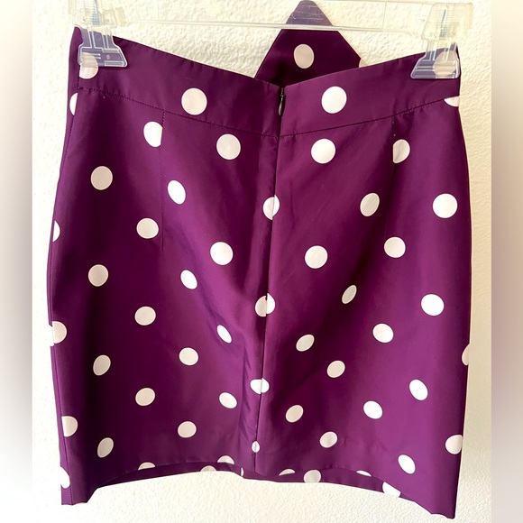 Zara Purple and White Polka Dots Miniskirt with Bow Embellishment - Picture 10 of 11